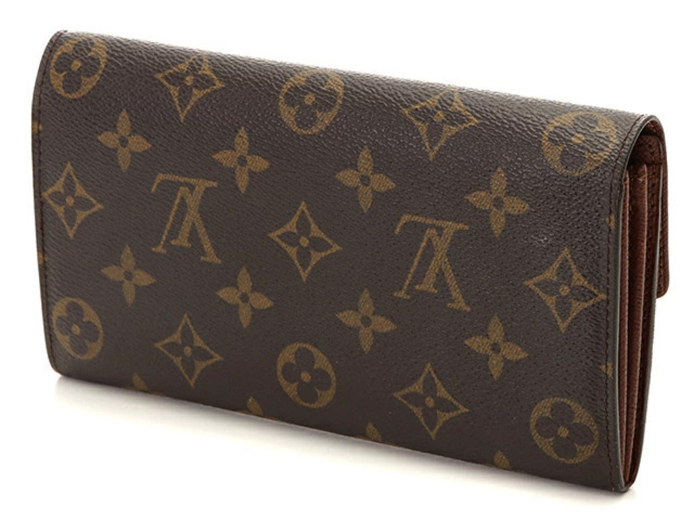 Louis Vuitton Long Wallet Pochette Credit Portemonnaie Monogram Brown